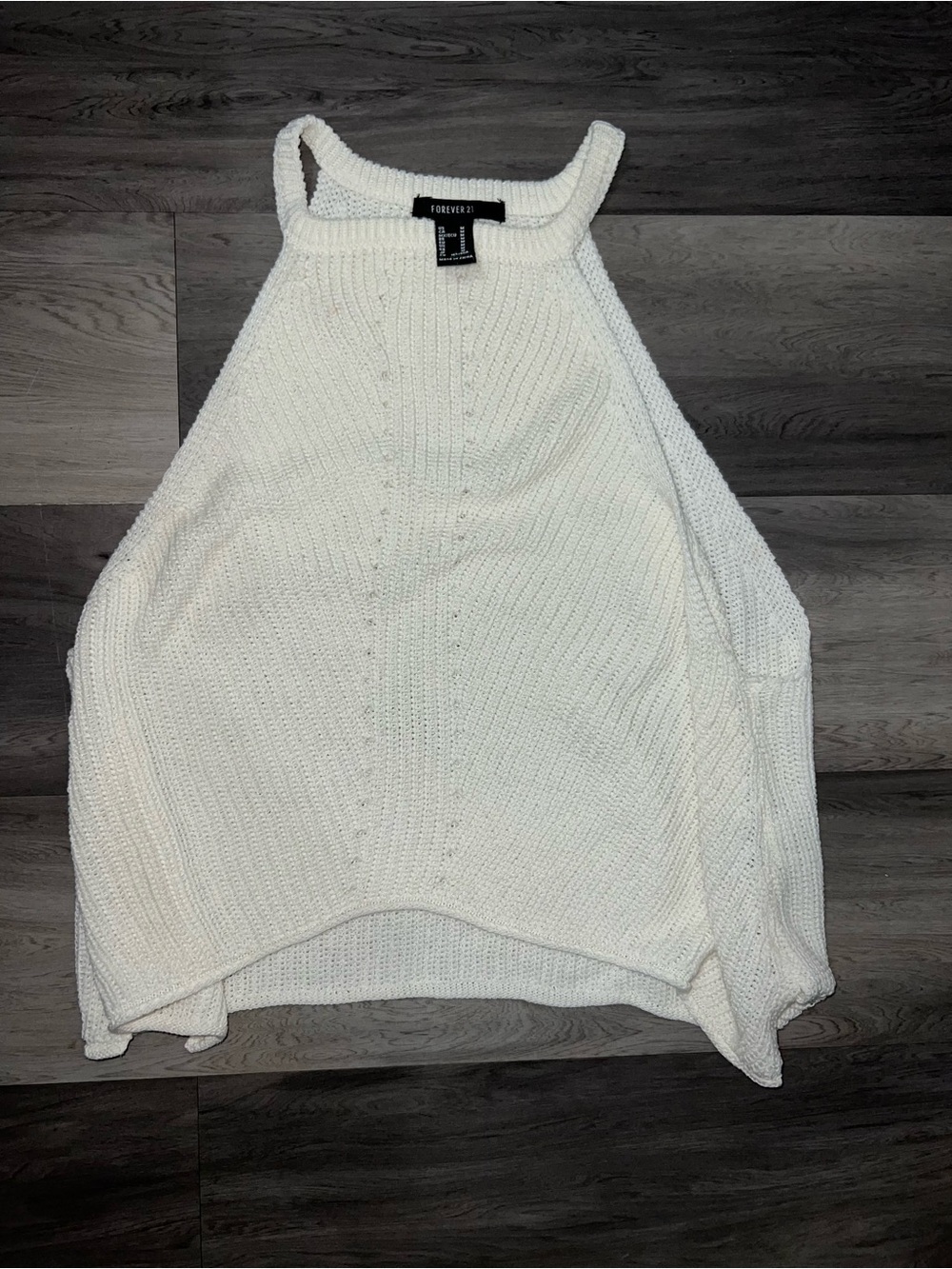 Forever 21 White Knit Halter Tank Top